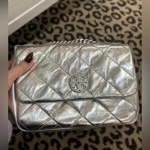 Tory Burch Kira Diamond Metallic Flap Bag